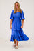 Spring Fling Square Neck Midi Dress in Cobalt Blue