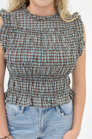 Set the Pace Smocked Top