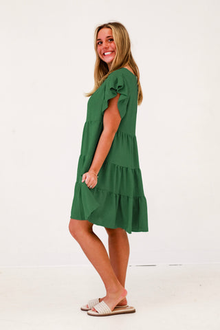 Sun-kissed Serenade Woven Dress in Green