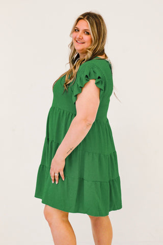 Sun-kissed Serenade Woven Dress in Green