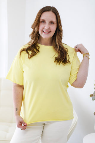 Butter Me Up Basic Top in Yellow