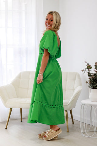 Charlotte Green Midi Dress