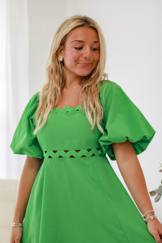 Charlotte Green Midi Dress
