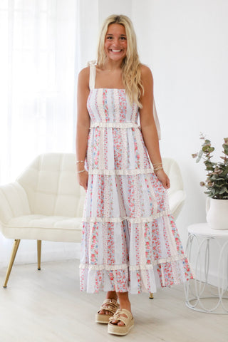 Dancing into Summer Floral Dress in Blue