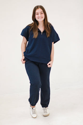 Around the World Textured Set in Navy
