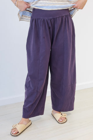 No Worries Plum Barrel Pants