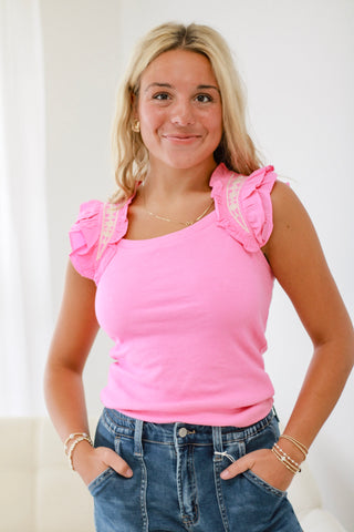 Tan Lines Tank in Pink