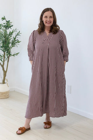 Lucky to Have You Gingham Dress