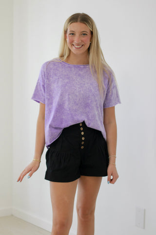 No Questions Asked Basic Tee in Violet