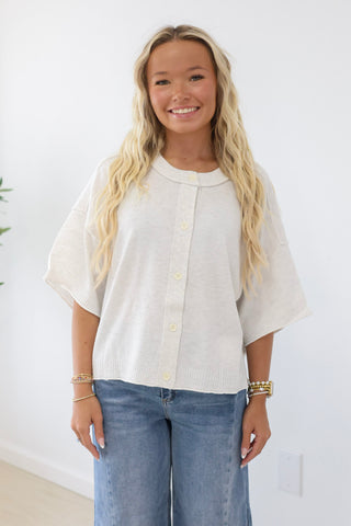 Brand New Day Lightweight Sweater in Light Gray