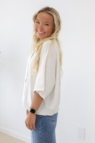 Brand New Day Lightweight Sweater in Light Gray