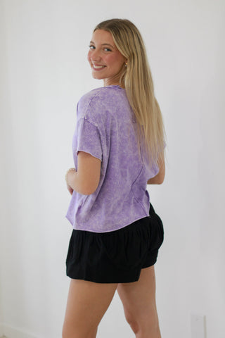 No Questions Asked Basic Tee in Violet