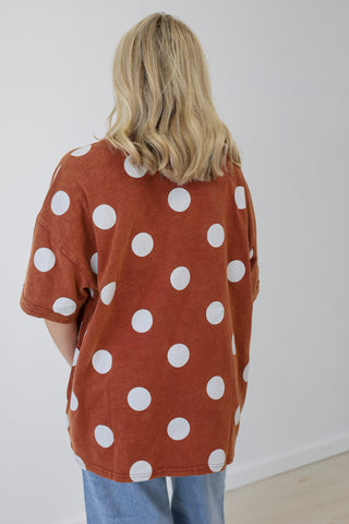 Cinnamon Sugar Polka Dot Top
