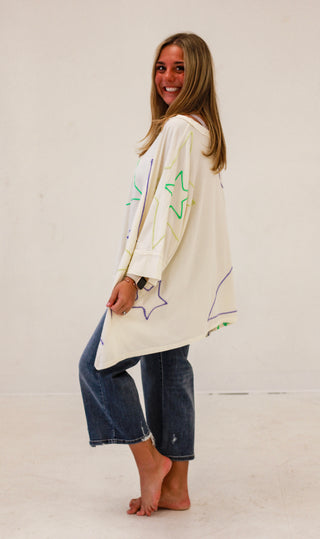 Over the Rainbow Star Top in White by Oli & Hali