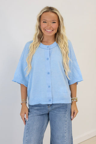 Brand New Day Lightweight Sweater in Lt Blue