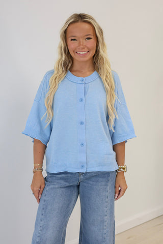 Brand New Day Lightweight Sweater in Lt Blue