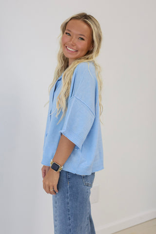 Brand New Day Lightweight Sweater in Lt Blue