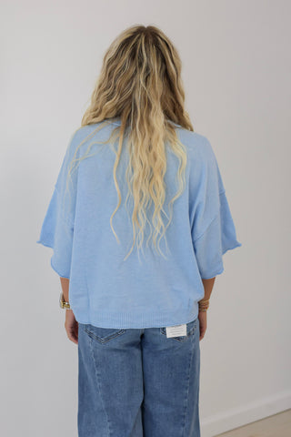 Brand New Day Lightweight Sweater in Lt Blue