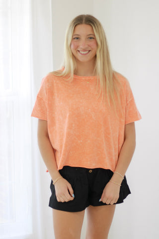 No Questions Asked Basic Tee in Orange