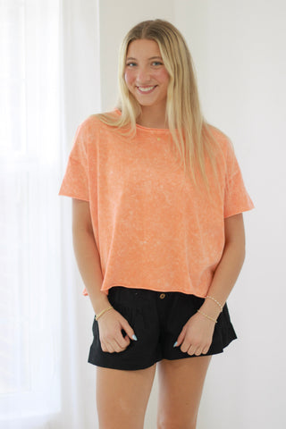 No Questions Asked Basic Tee in Orange