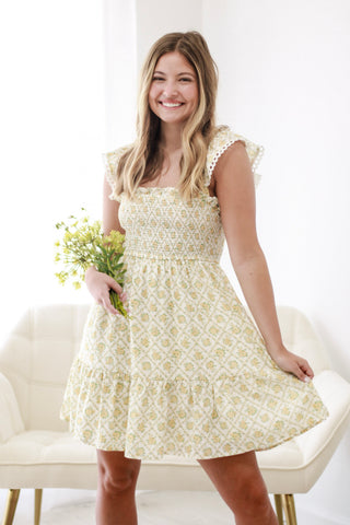 Running Through Wildflowers in Yellow