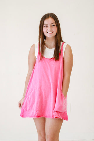 Chill Date Delight Skort Dress in Hot Pink