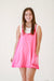 Chill Date Delight Deep V-neck Knit Mini Skort Dress in Hot Pink