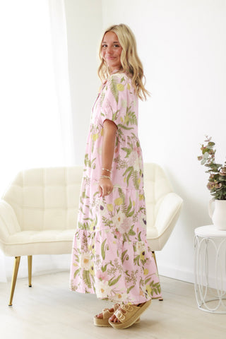 Breezy Elegance Floral Maxi Dress