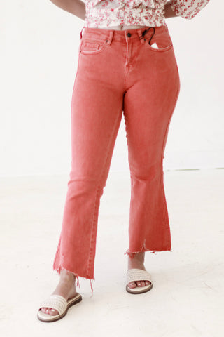 Park Date Perfection High Rise Crop Flare in Bright Penny