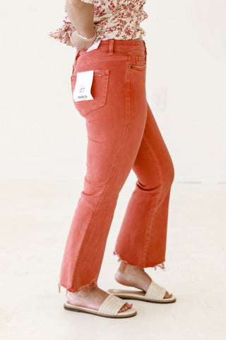 Park Date Perfection High Rise Crop Flare in Bright Penny