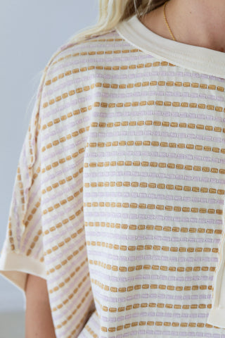 Drawn to Fun Lavender/Latte Top