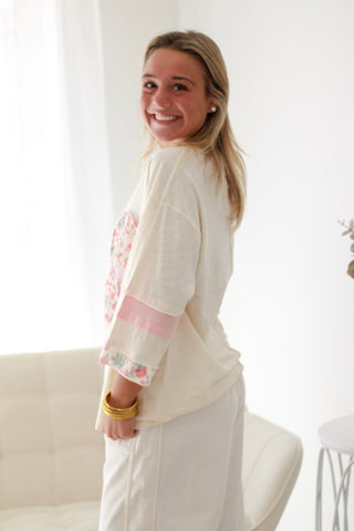 Fun with Florals Cream Top