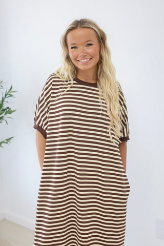 Of Course You Should Striped Midi Dress