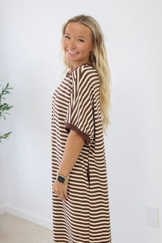 Of Course You Should Striped Midi Dress