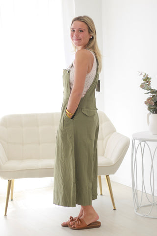 Making Solid Moves Jumpsuit in Dry Herb