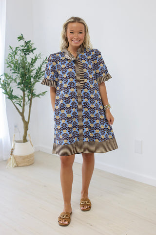 Next in Line Mixed Print Dress