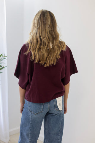 More to Love Merlot Knit Top