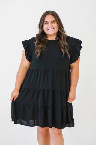 Sun-kissed Serenade Woven Dress in Black
