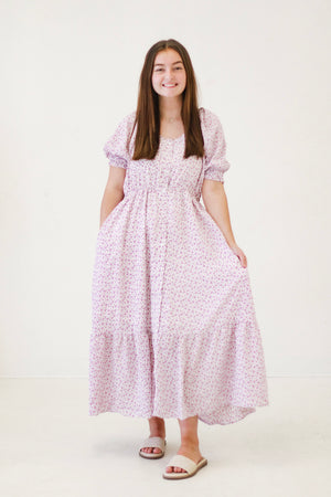 Embrace the Season Ditsy Floral Sweetheart Dress in Lavender