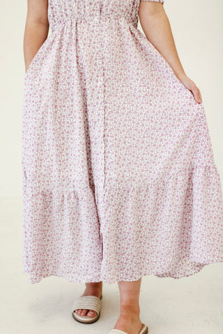 Embrace the Season Ditsy Floral Sweetheart Dress in Lavender