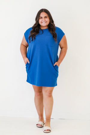 Textured in Love Royal Blue Dress