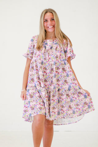 Midnight Garden Soiree Dress in Lilac Mauve