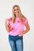 Cute for Summer Embroider Floral Top in Pink