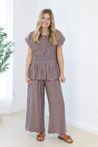 A Block of Time Gingham Crop Pants
