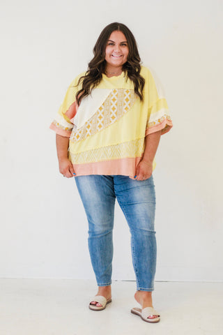 Sunny Day Fun Washed Fabric Top in Yellow by Oli & Hali