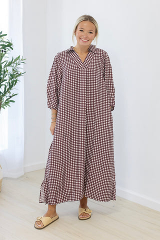 Lucky to Have You Gingham Dress
