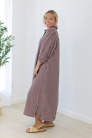 Lucky to Have You Gingham Dress