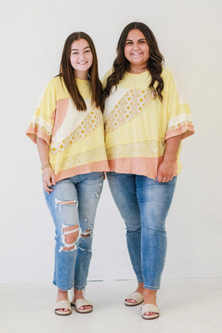 Sunny Day Fun Washed Fabric Top in Yellow by Oli & Hali