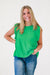 Sunny Day Delight Ruffle Sleeve Babydoll Top in Kelly Green