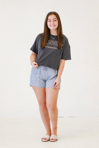 Nashville Cropped Top in Charcoal